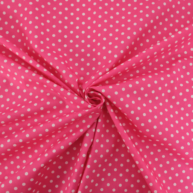 Fuchsia Polka Dot Cotton Poplin - Maison Klem